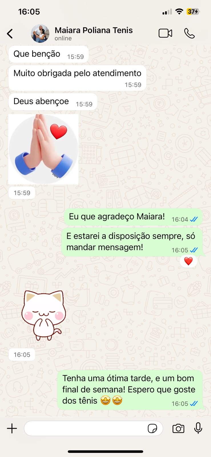 Atendimento humanizado com a cliente Maiara